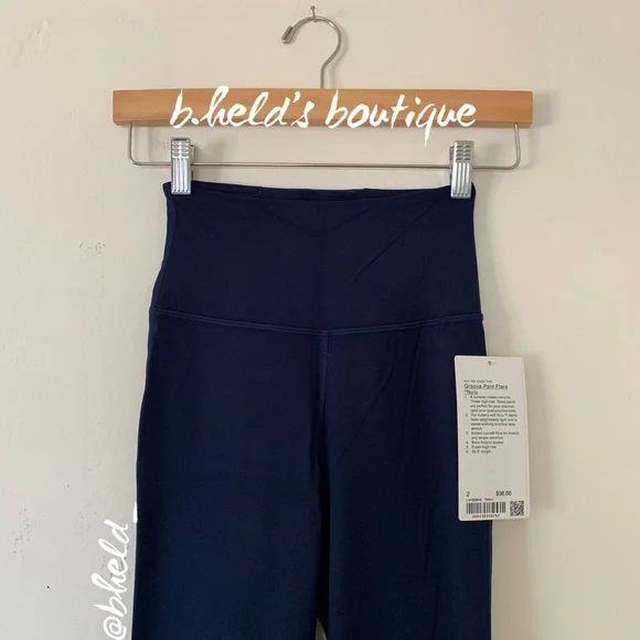 lululemon Groove Super High-Rise Flared Pant Nulu True Navy Blue Size 2 New NWT
